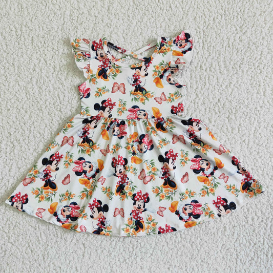 big skirt Butterfly Flower ruffles dress