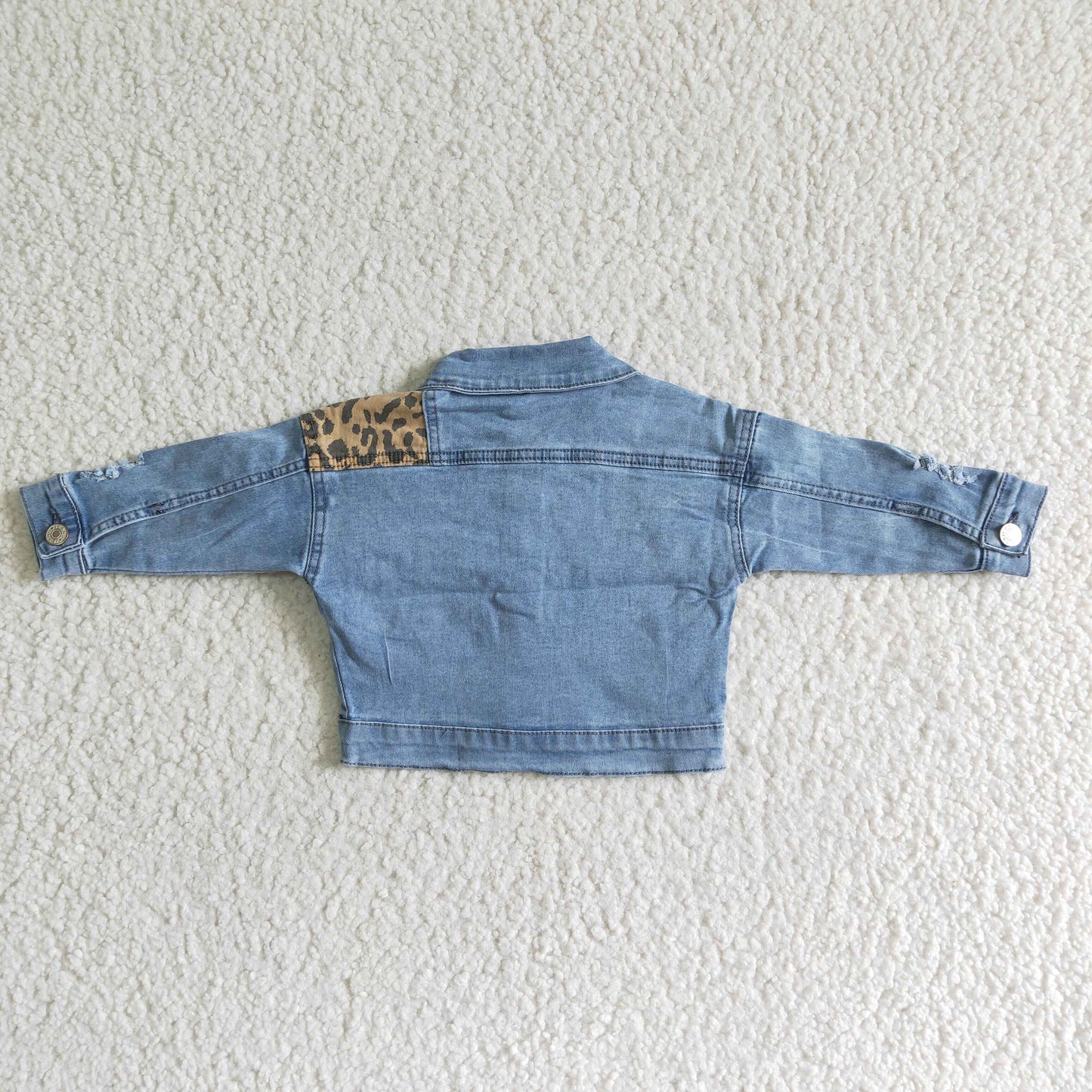 Leopard blue denim jacket