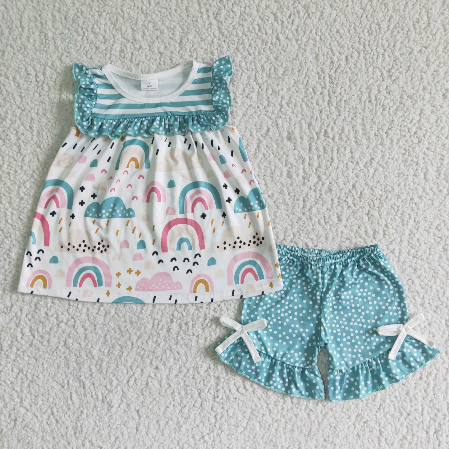 Blue Rainbow girls summer set