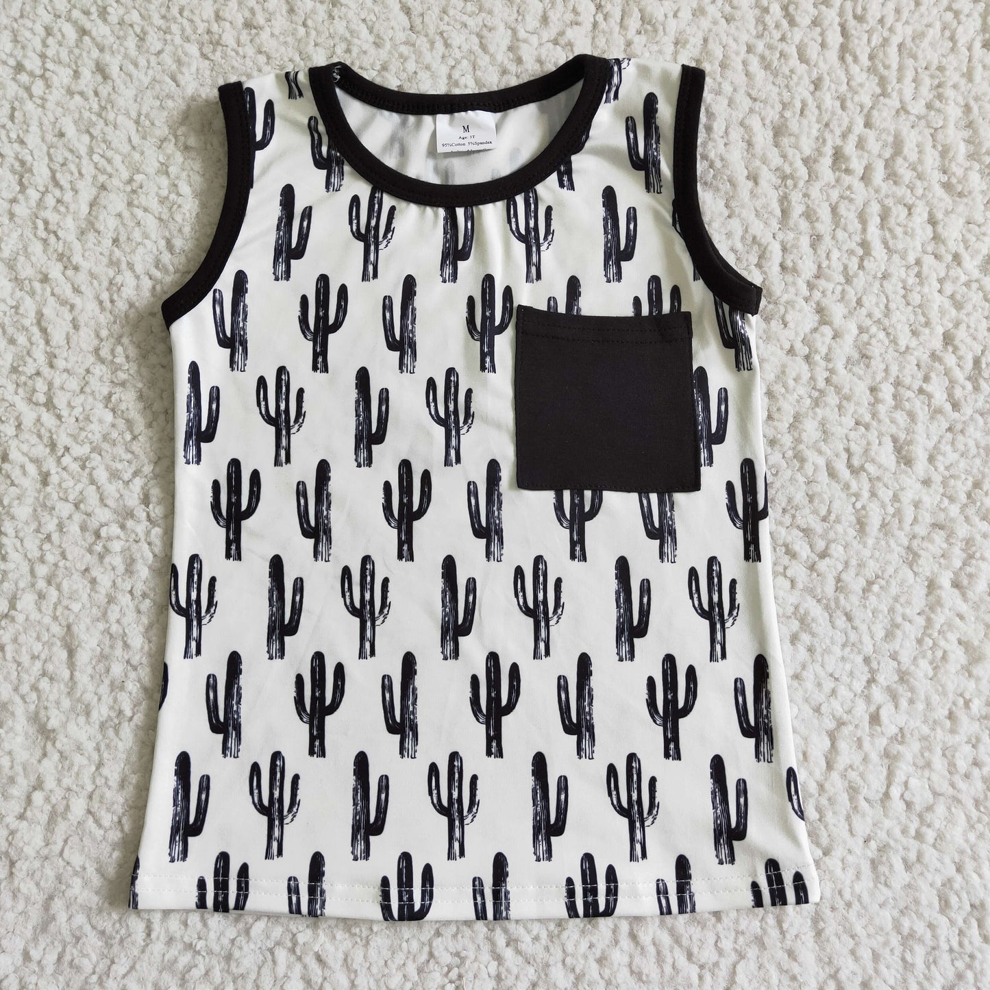 Summer Black Cactus Boy Shirt