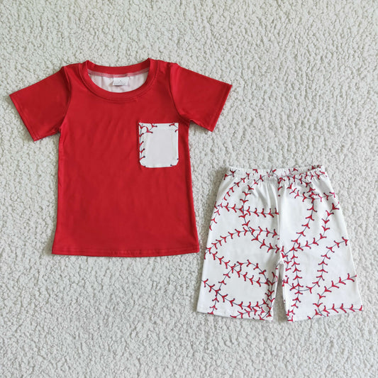 Red Baseball Boy Summer Set