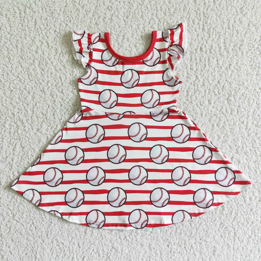 big skirt Red Baseball Girls Dress