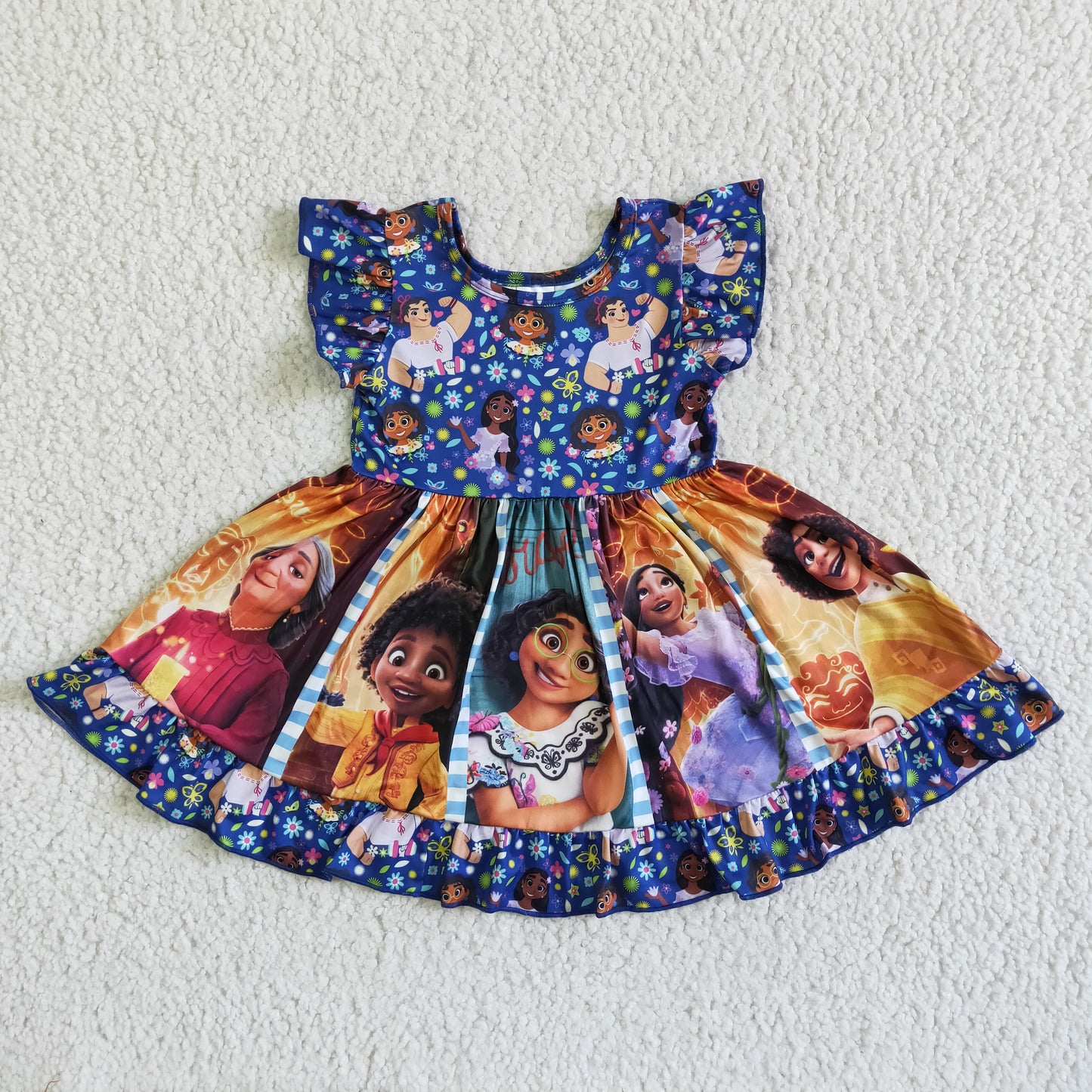 Purple Twirl Cartoon Girl Big Skirt