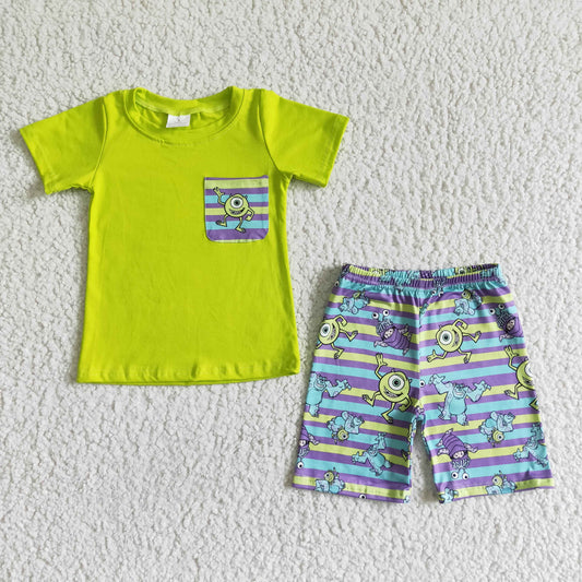 Green Cartoon Boy Summer Set