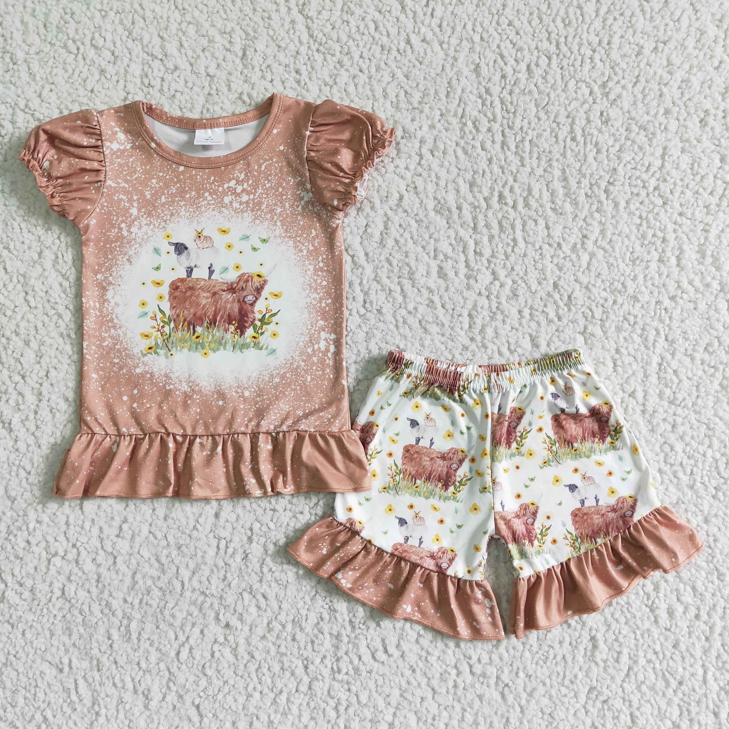 Cow Ruffle Summer Set