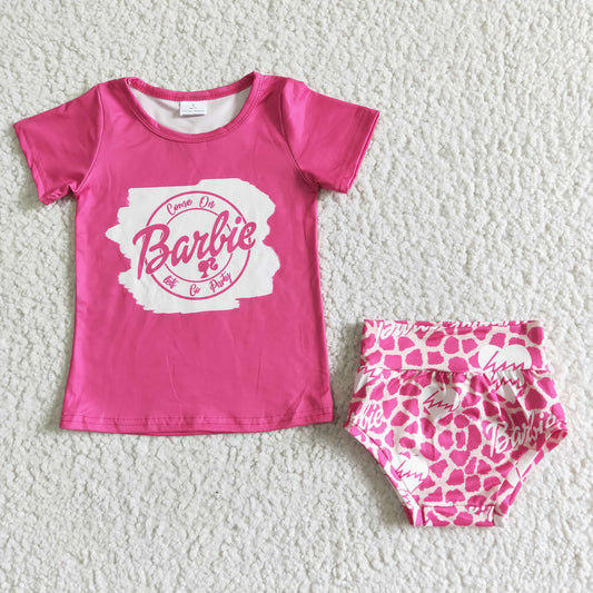 Pink Leopard girls set Bummies