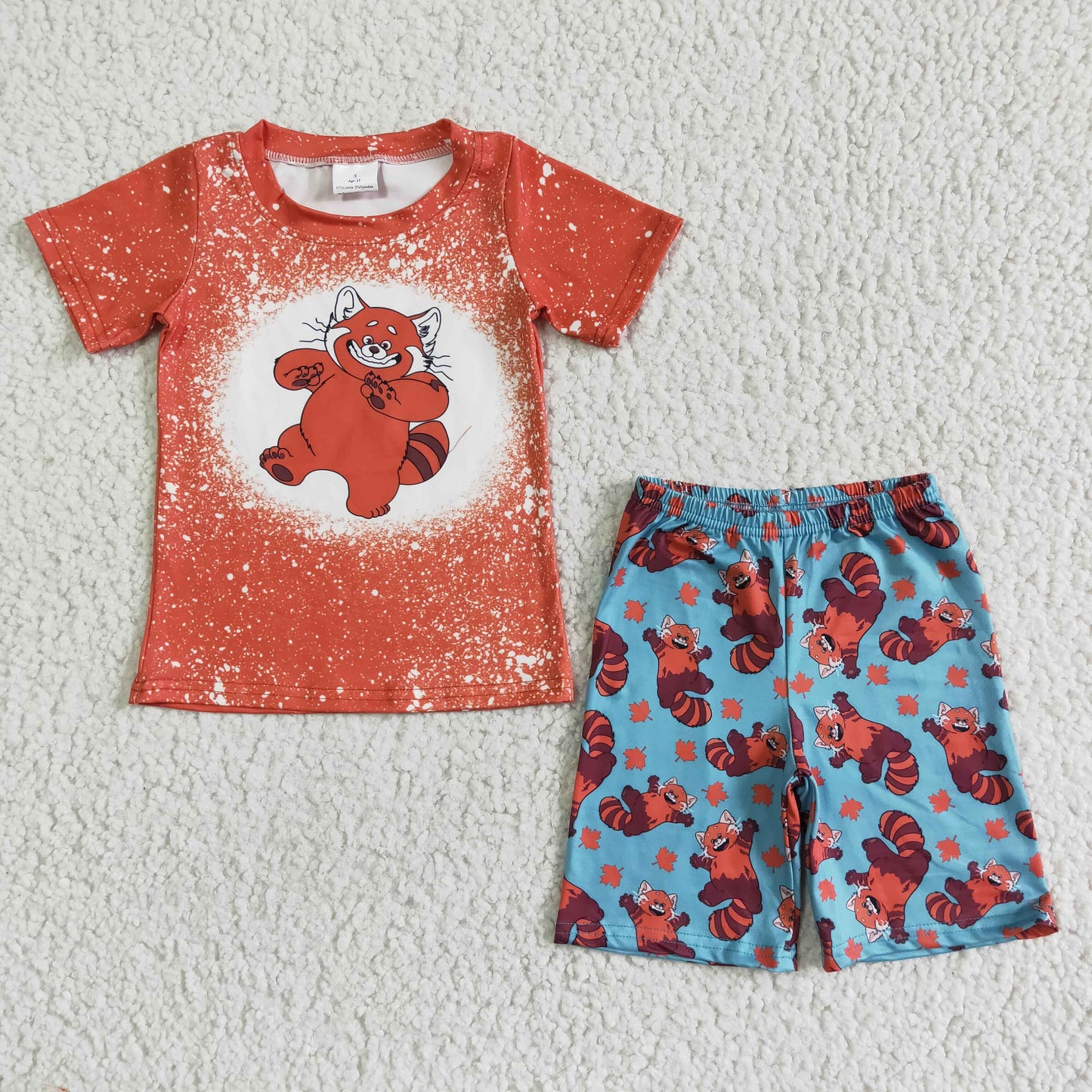 Boy Orange Cartoon Summer Set