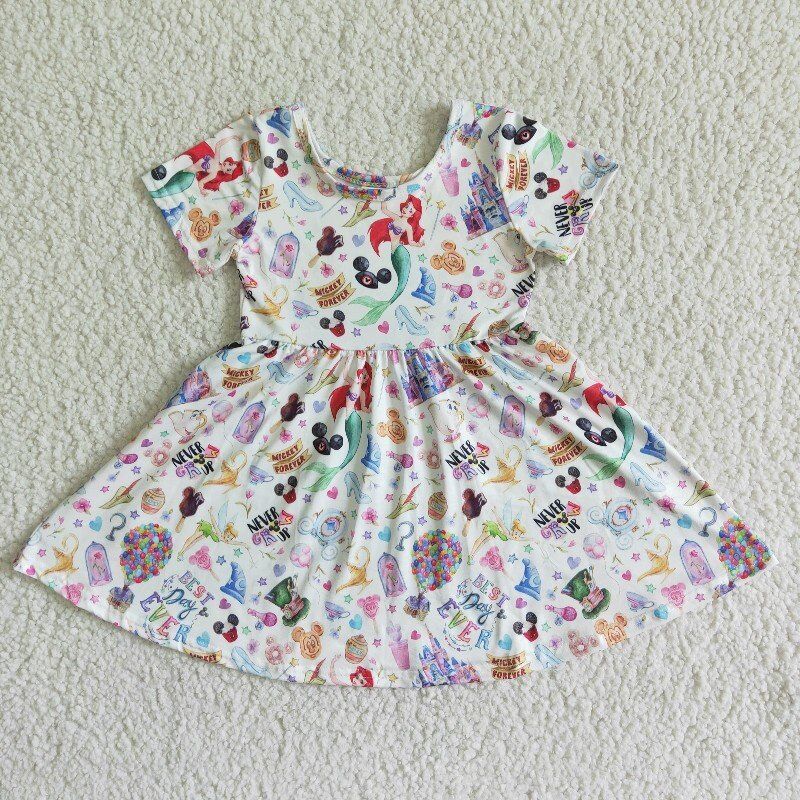 Summer Short Cartoon Girl Big Skirt