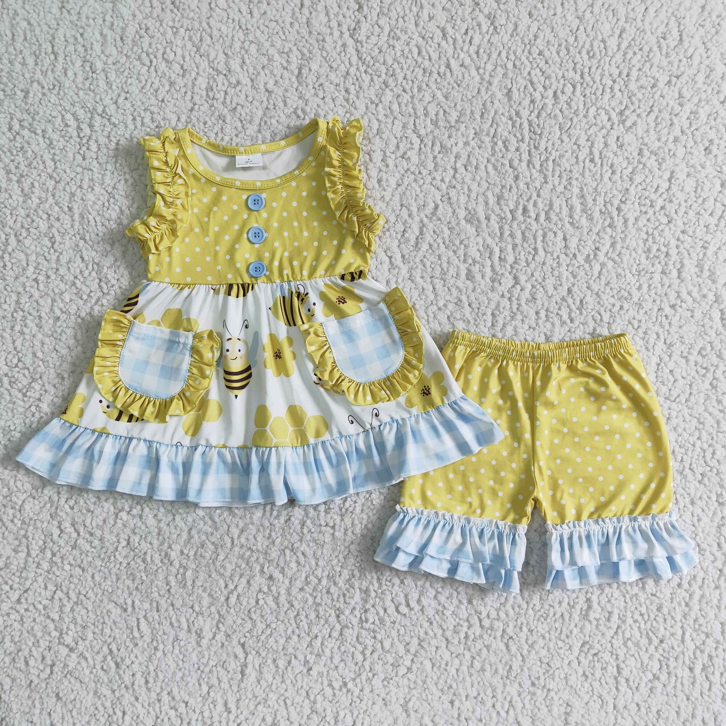 Yellow Bee Flowers With Pocket Summer Set