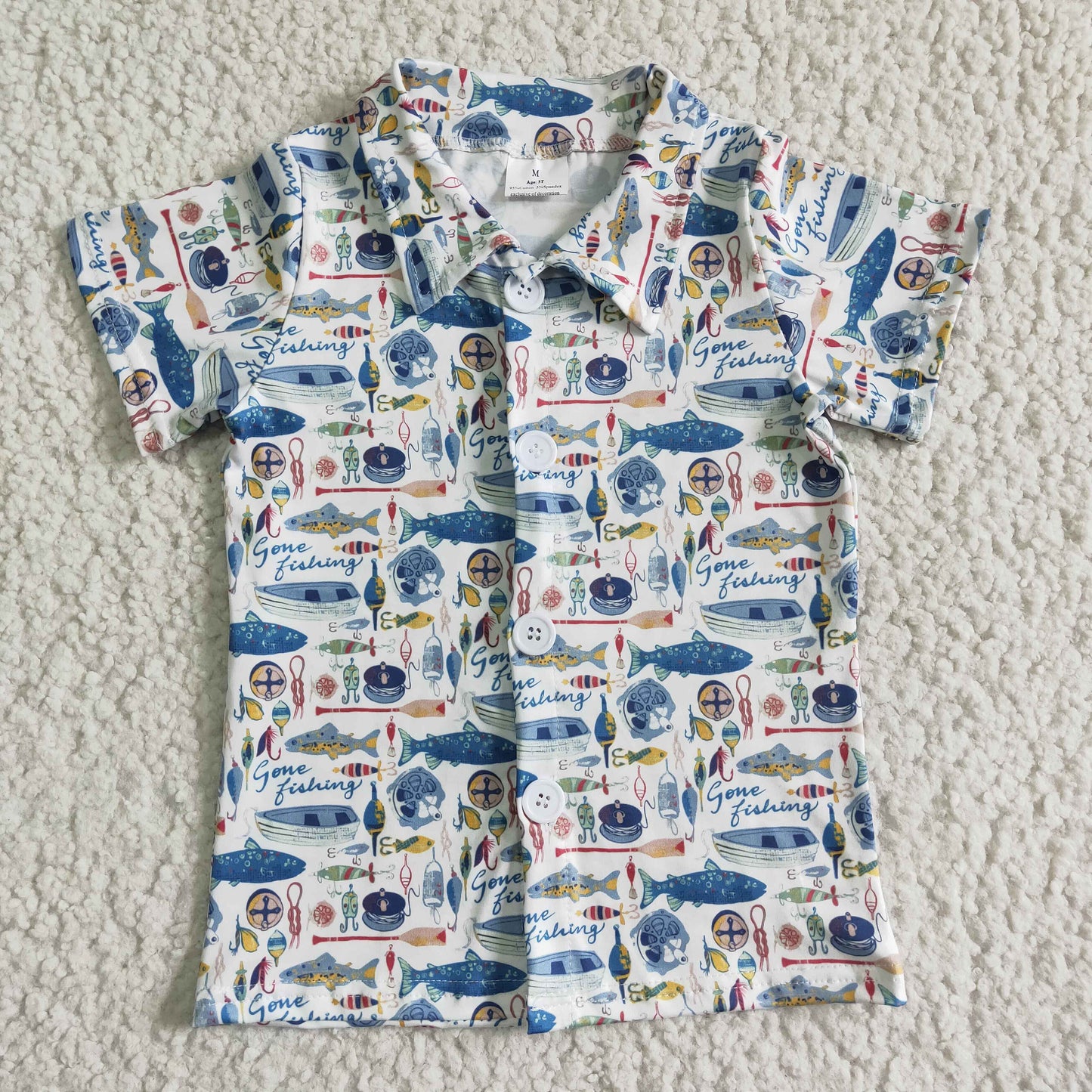 Fish With Button Boy Shirt