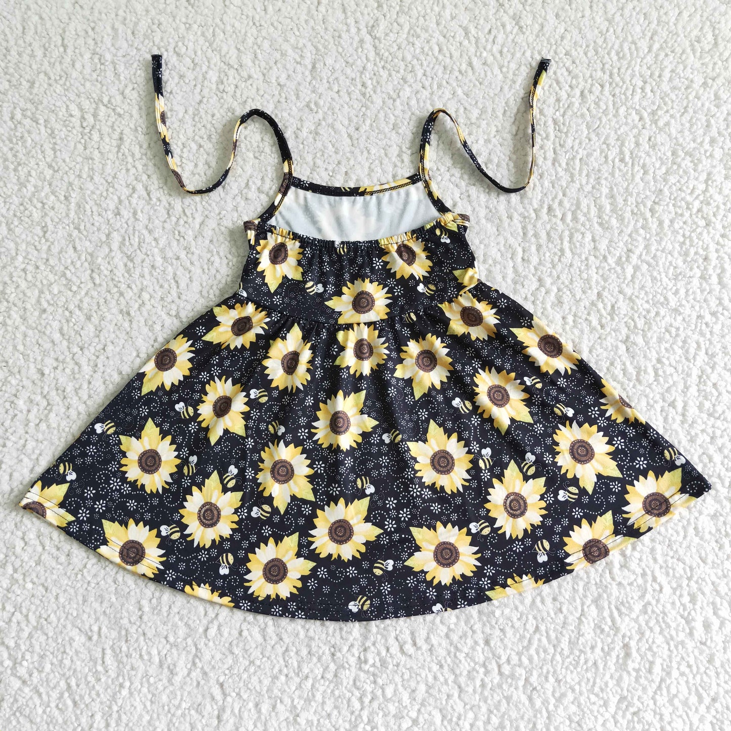 Black Sunflowers Girl Big Skirt
