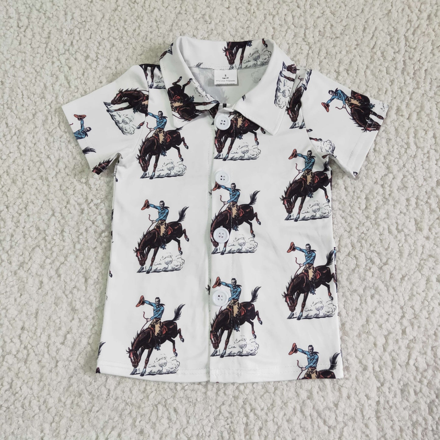 Cowboy With Button Boy Shirt