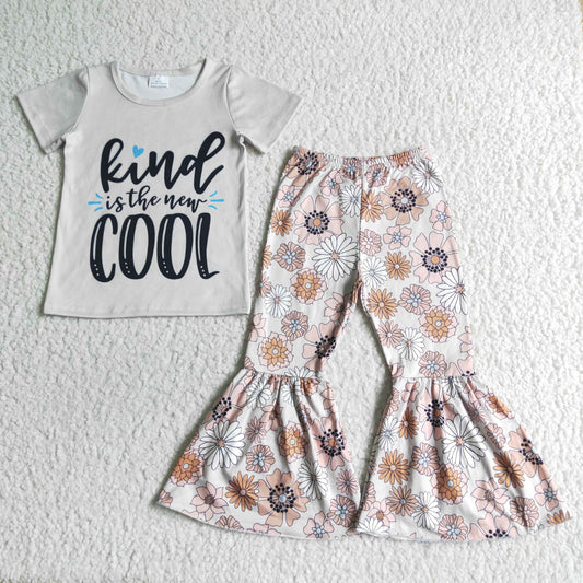 Flowers Bell Pants Girls Set