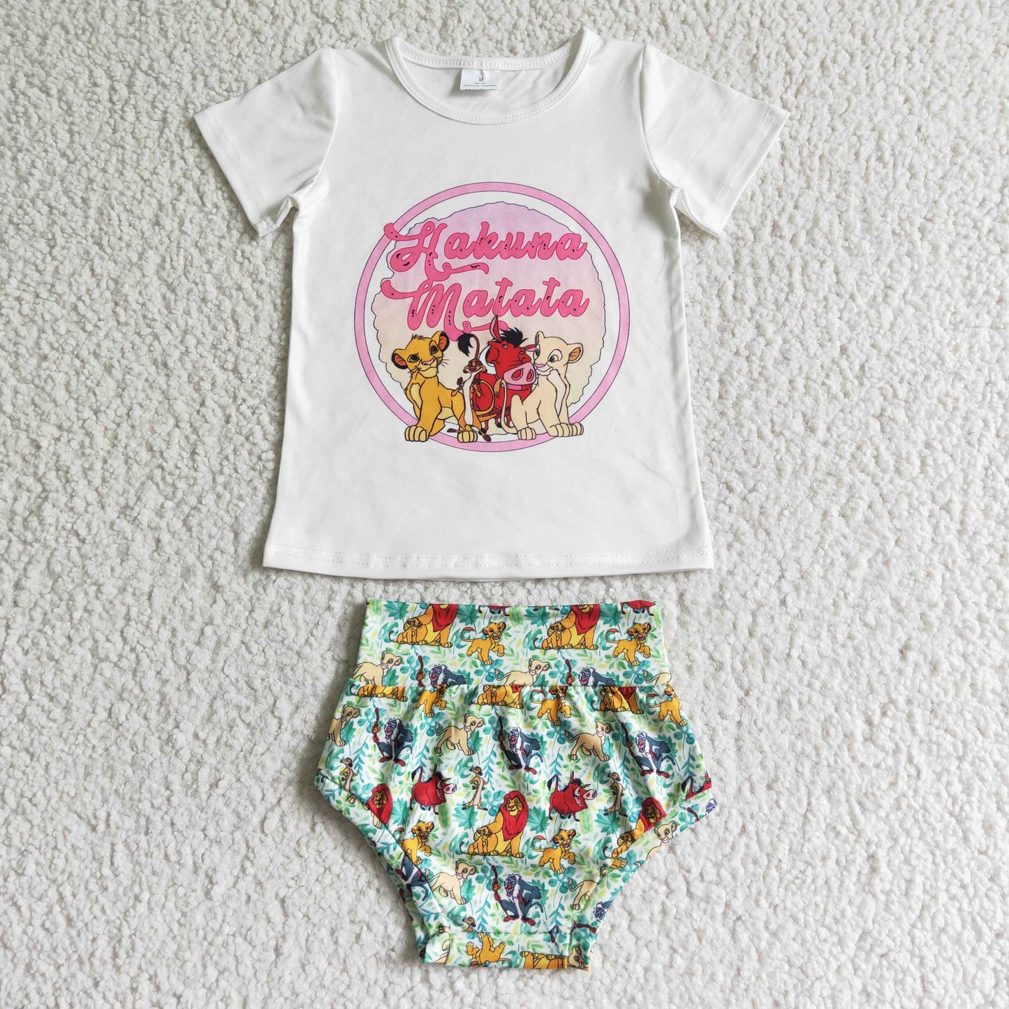 Cute Lion Girl's Bummies Set