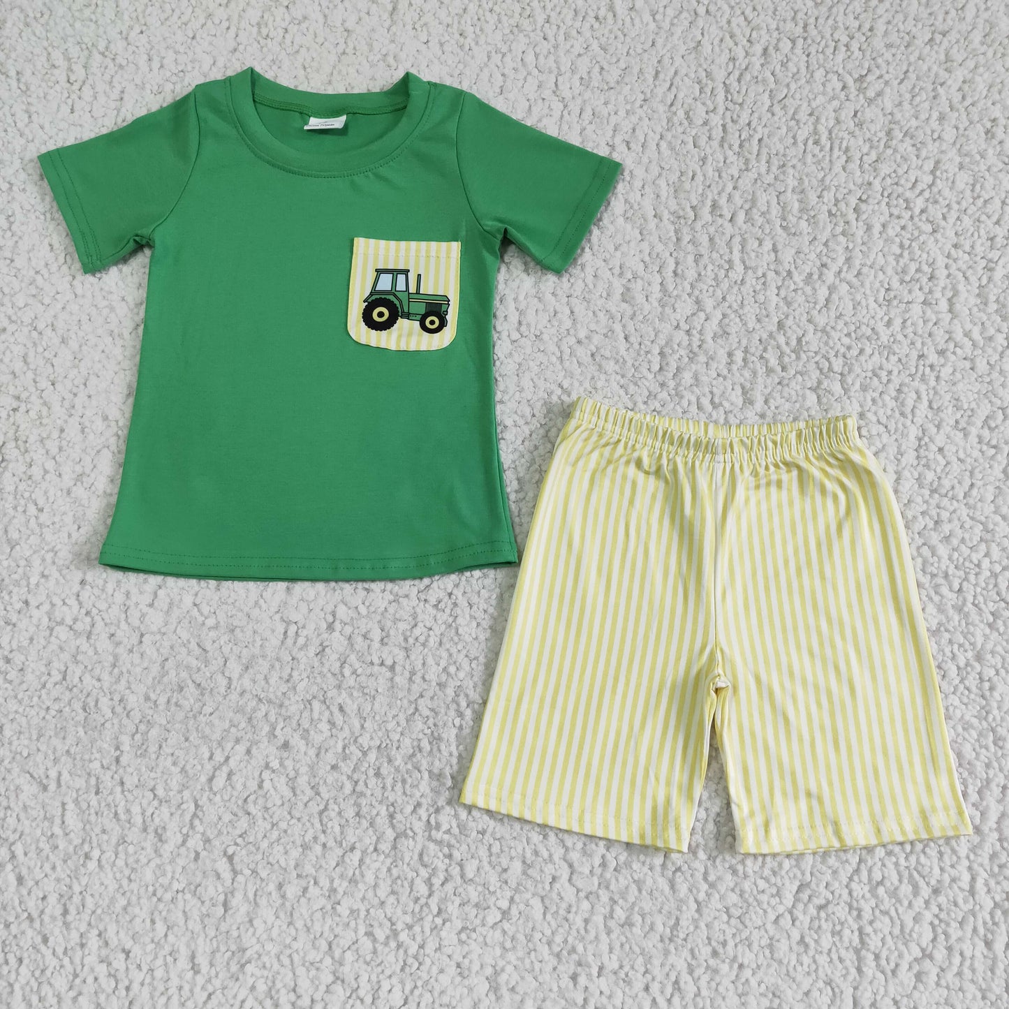 Green With Pocket Boy Summer Set
