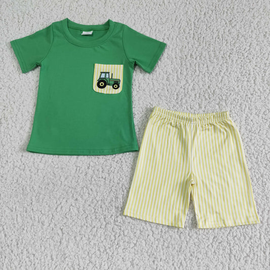 Green With Pocket Boy Summer Set