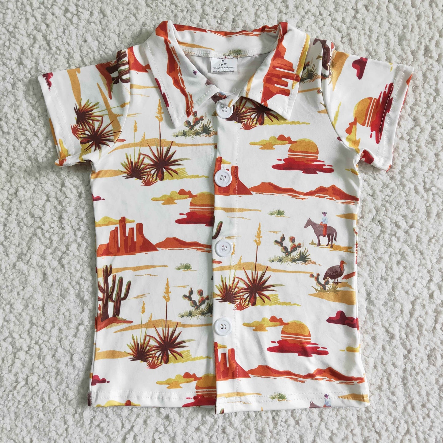 Cactus Cowboy With Button Boy Shirt