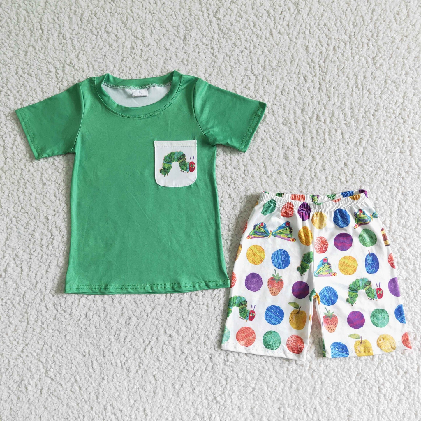 Boy Green Cartoon Summer Set