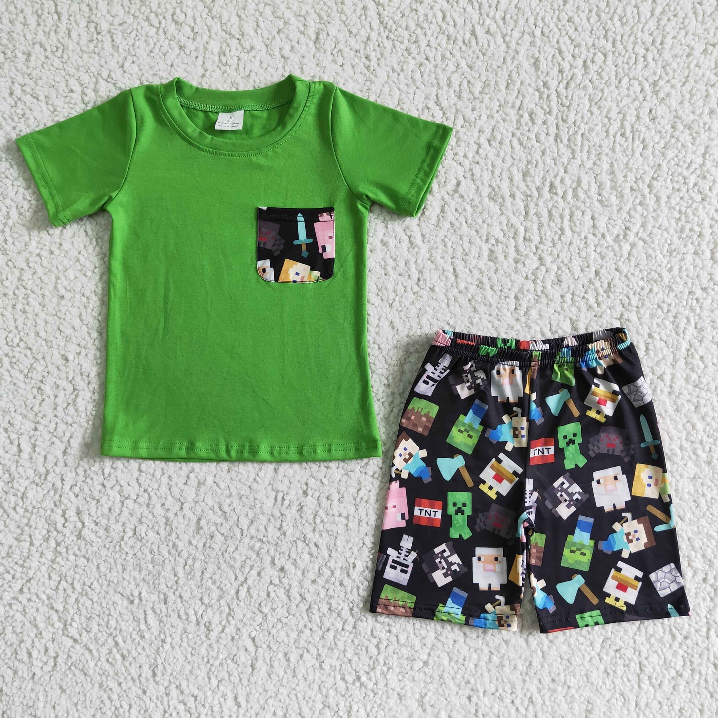 Green Cartoon Dog Summer Set