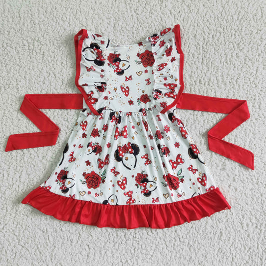 Red Cartoon Girl Big Skirt