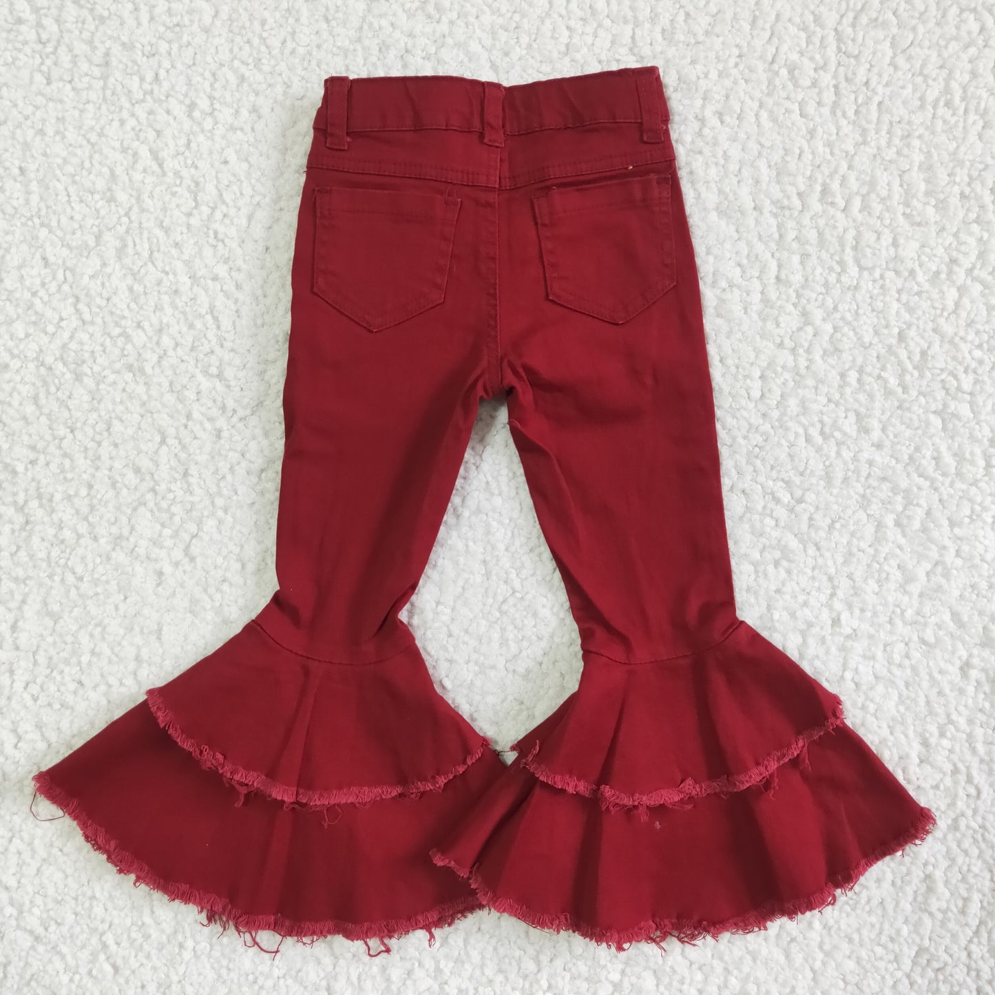 Dark Red Bell bottom Jeans