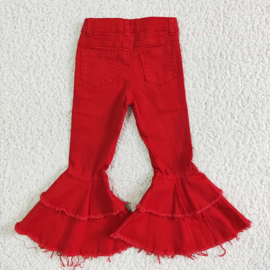 Red Bell bottom Jeans