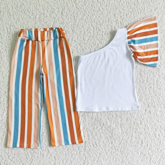 stripe Summer Set With Bow