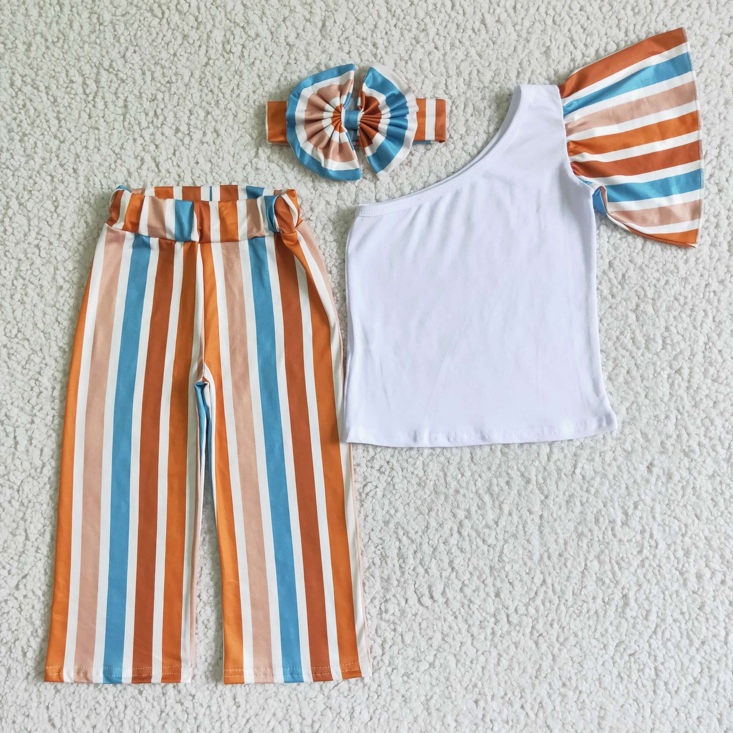 stripe Summer Set With Bow