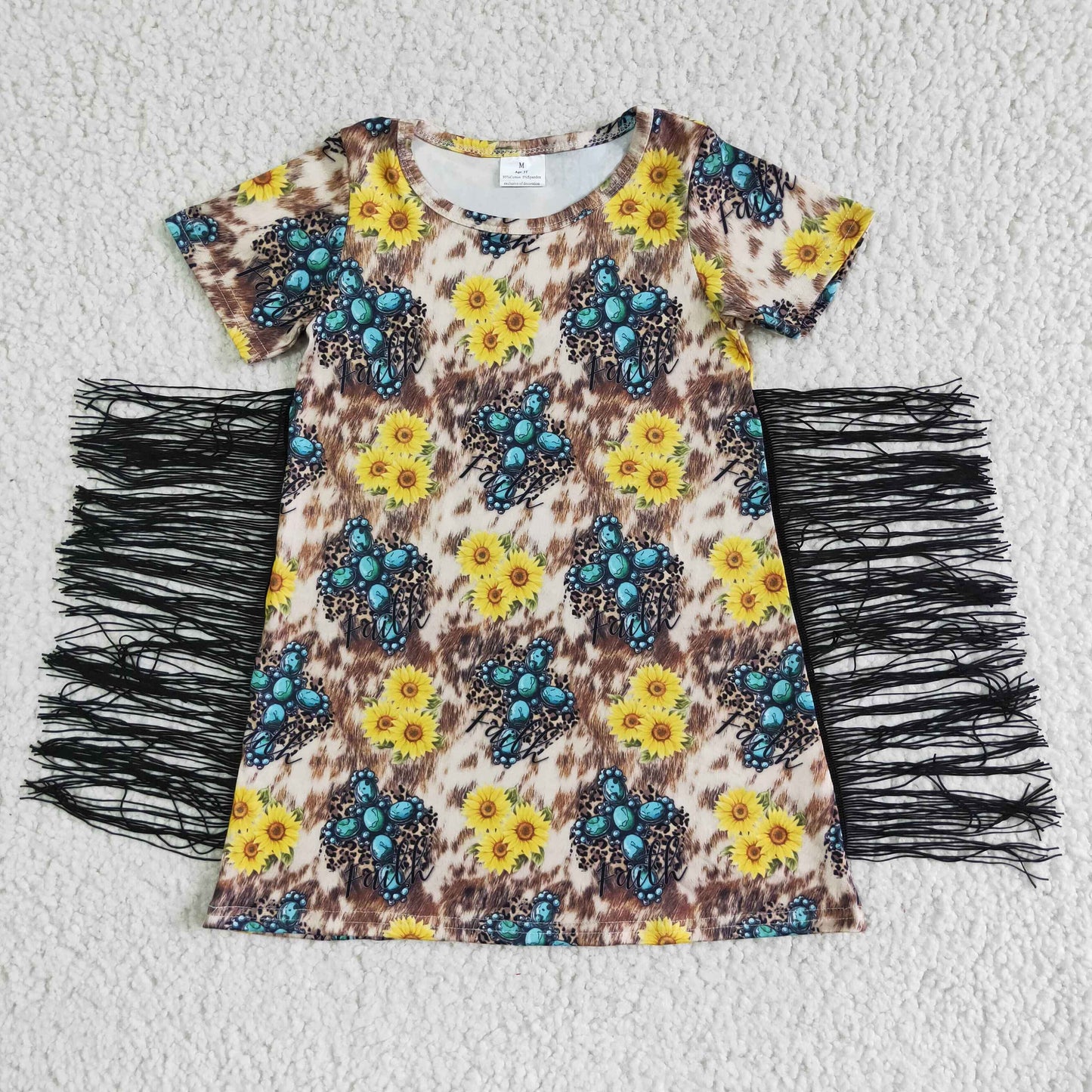Sunflowers With Tassel Girls's Dress