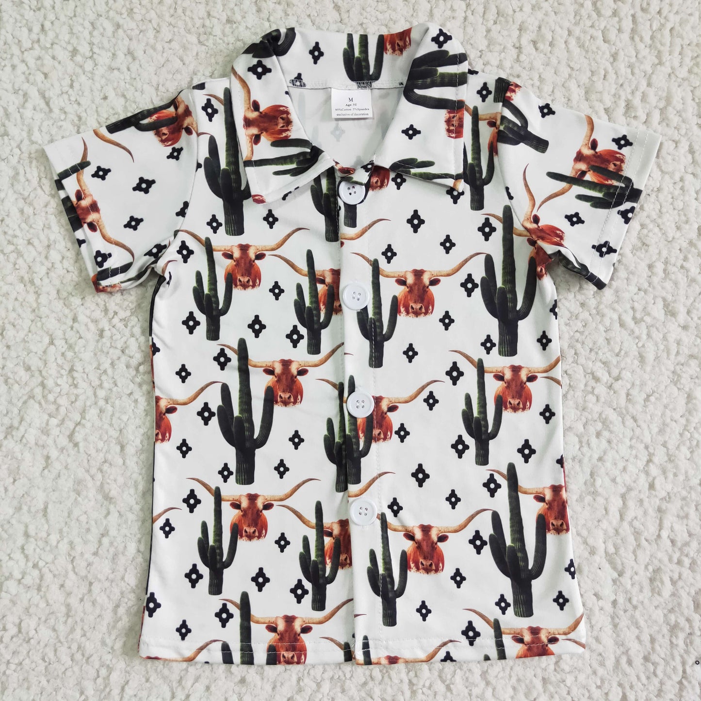 Cactus With Button Boy Shirt