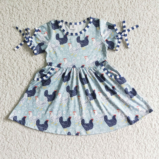 Blue Chicken Girl Big Skirt