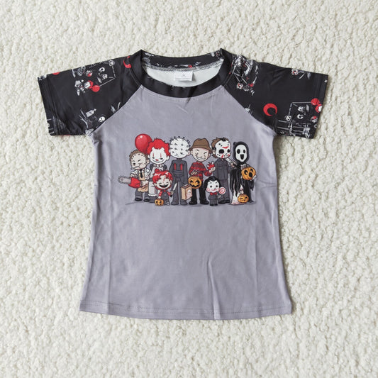 Halloween Grey Cartoon Boy Shirt