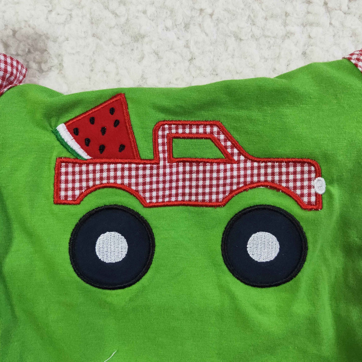 embroidery Green Watermelon Ruffle Girl's Bummies