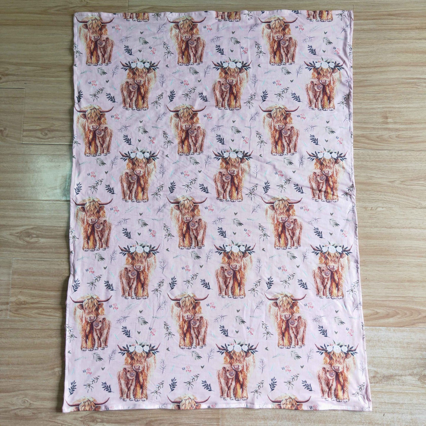 Pink Highland Cow Blanket