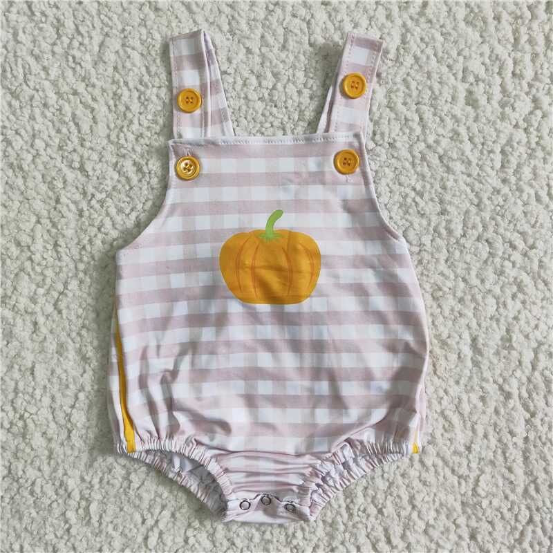 Halloween Pumpkin With Lace Boy Romper