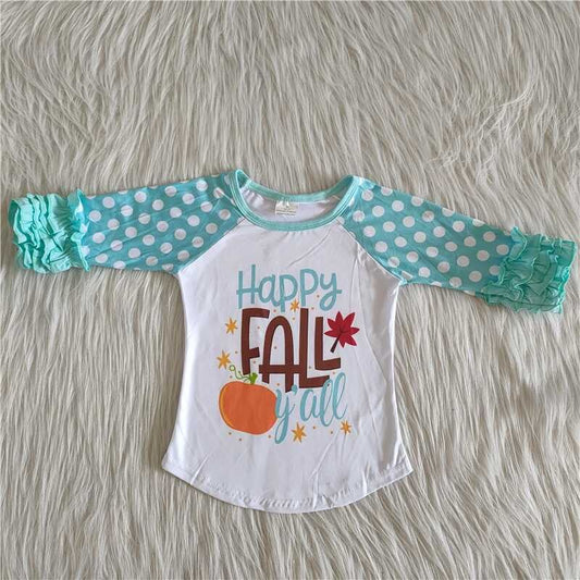 Halloween Girl BlueHappy Pumpkin top