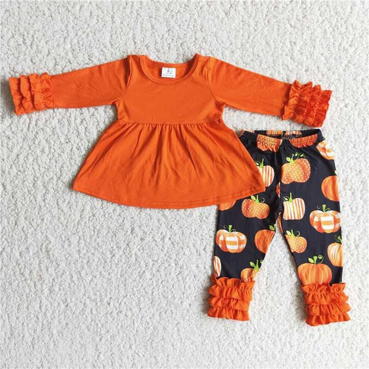Halloween Orange pumpkin Gilrs Outfits