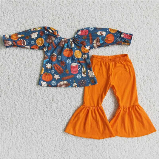 Halloween Orange pumpkin bell outfits