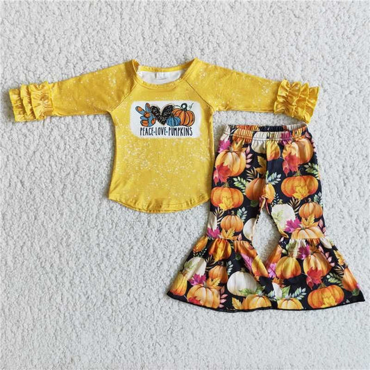 Halloween Yellow Pumpkin bell outfits