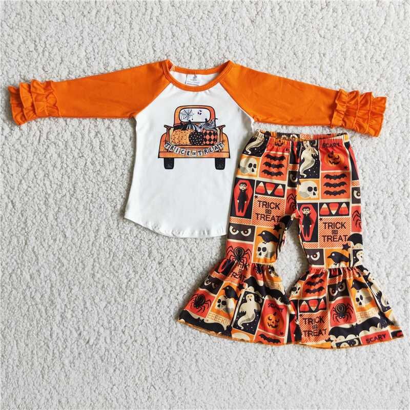 Halloween Orange Pumpkin Car Yellow Pumpkin bell outfits