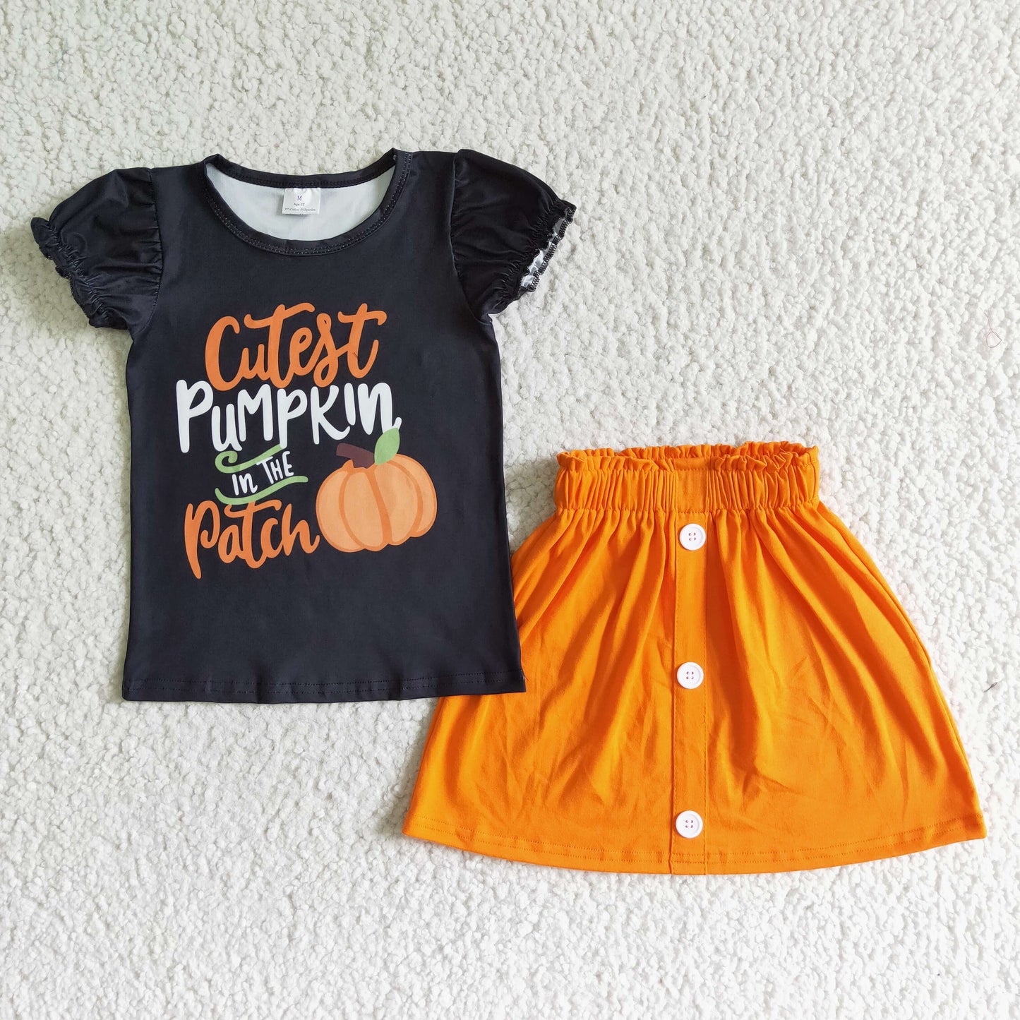 Black Halloween Girls Shirt + Skirt