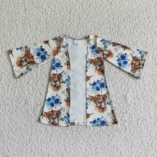 Highland Flowers Cow Girls Coat