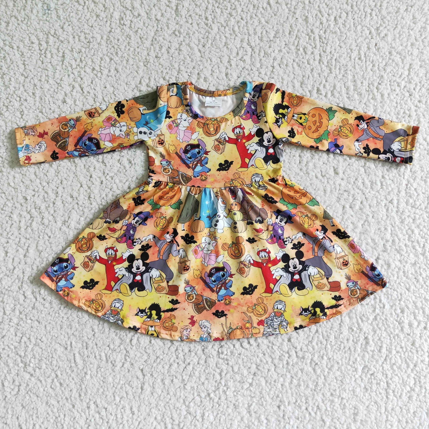 Halloween Pumpkin Cartoon Big Dress