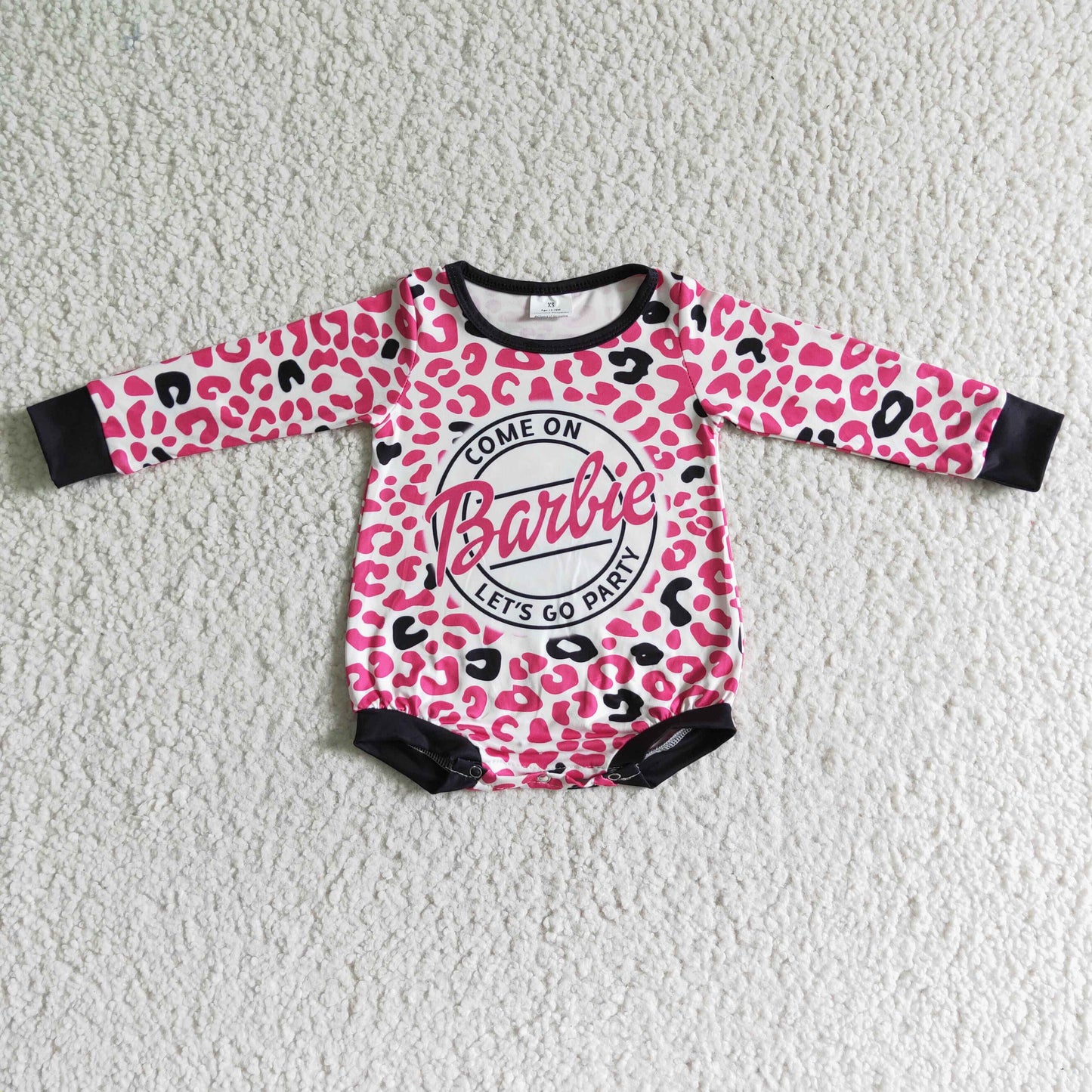 Pink Leopard long sleeves romper