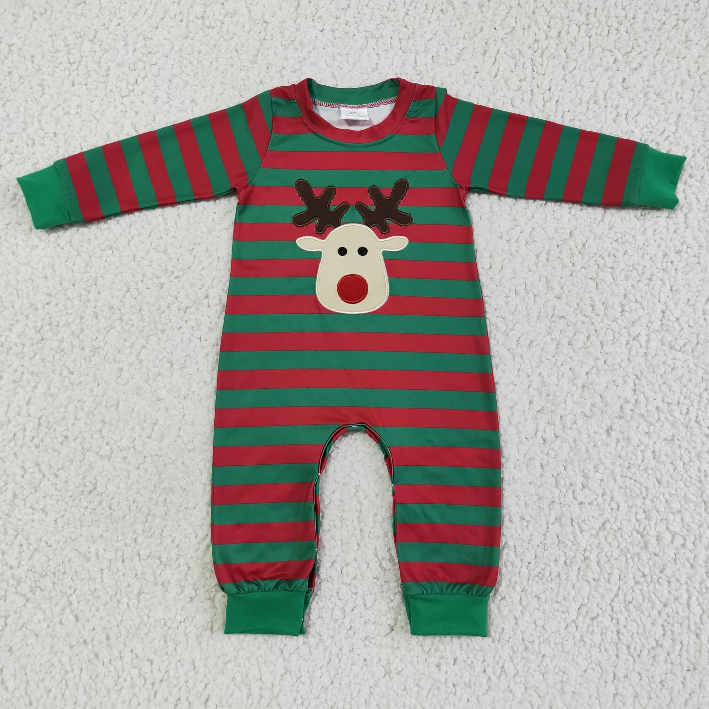 Christmas Embroidery Deer Boy Romper