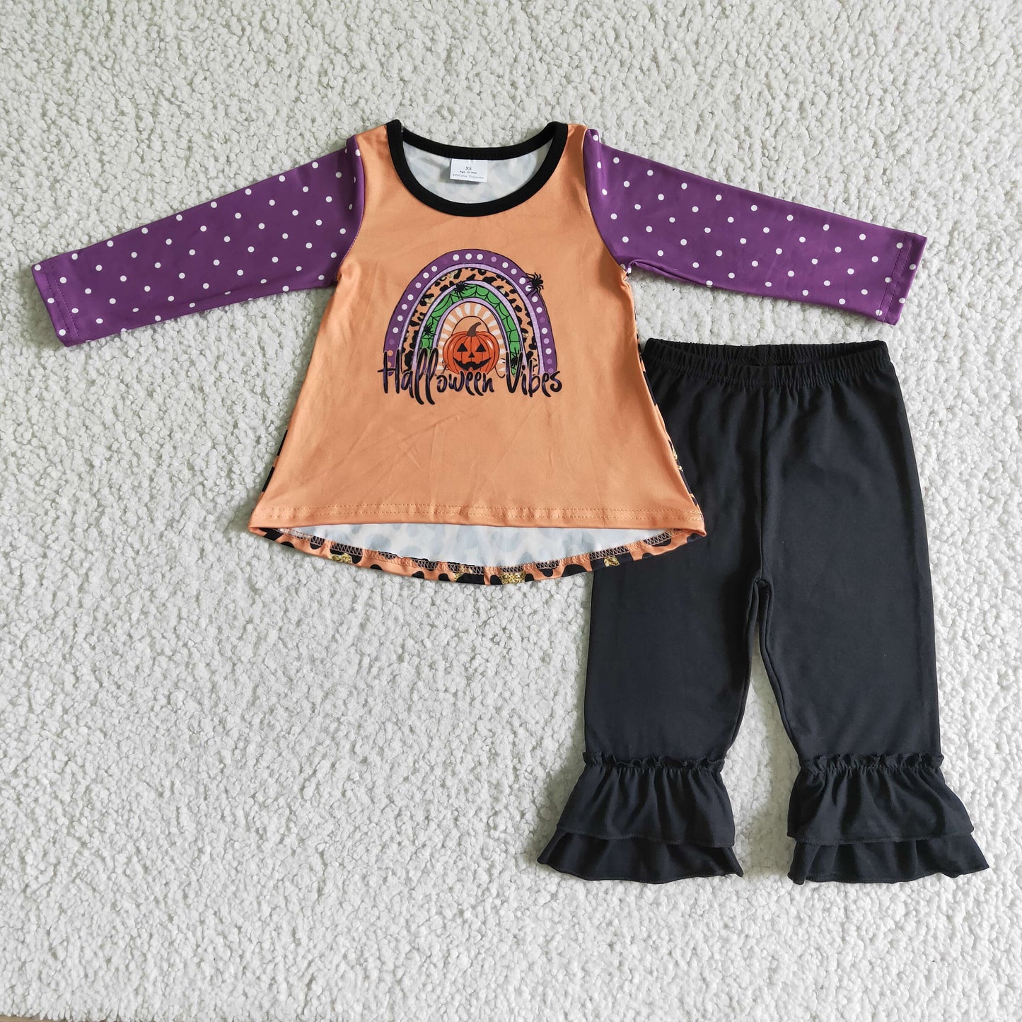 Halloween Pumpkim Rainbow Girls Outfits