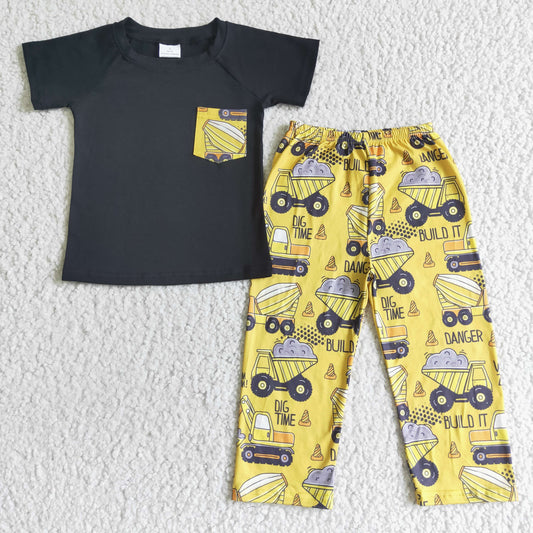Black Car Pants Boy Set