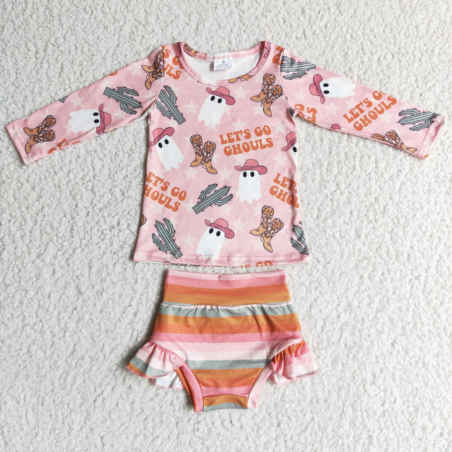 Halloween Pink Boot bummie outfit