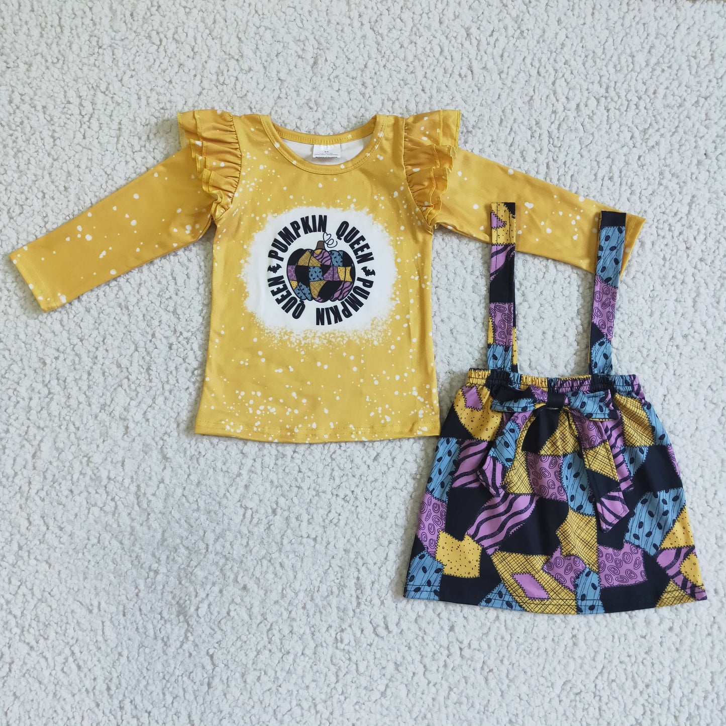 Halloween Pumpkin Girls Overall set