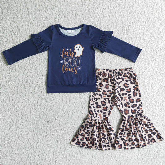 Halloween Blue Leopard Girls Set